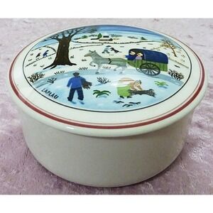 Vtg‎ Villeroy & Boch Gerard Laplau, French Folk Art, Vitro-porcelain, winter